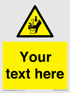 Custom warning hand crushing between press brake tool